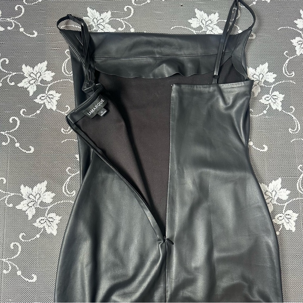 Lamarque Nitza Faux Leather Dress in Black Sz XS - Picture 6 of 13